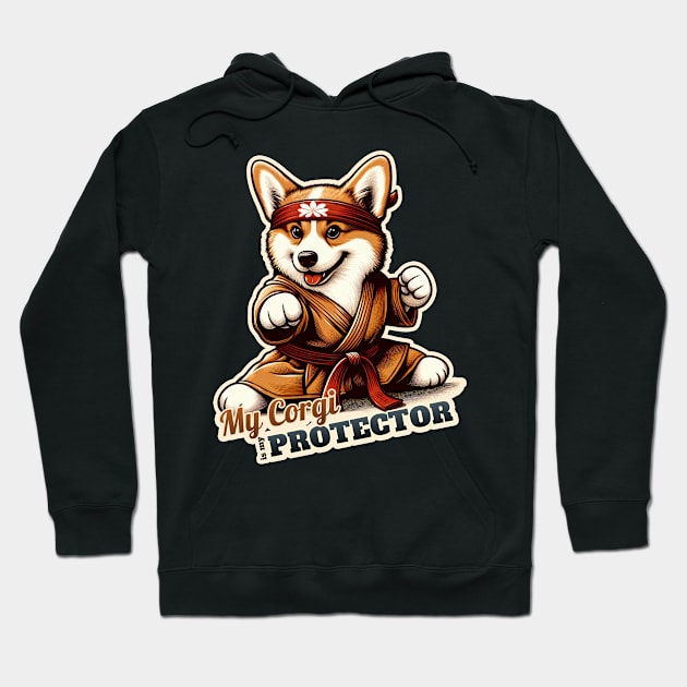 Corgi karate Hoodie by k9-tee